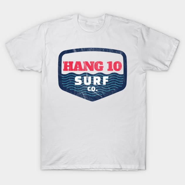 Hang 10 Surf Co Retro Distressed Surfer Shirt from the 60s T-Shirt by lucidghost